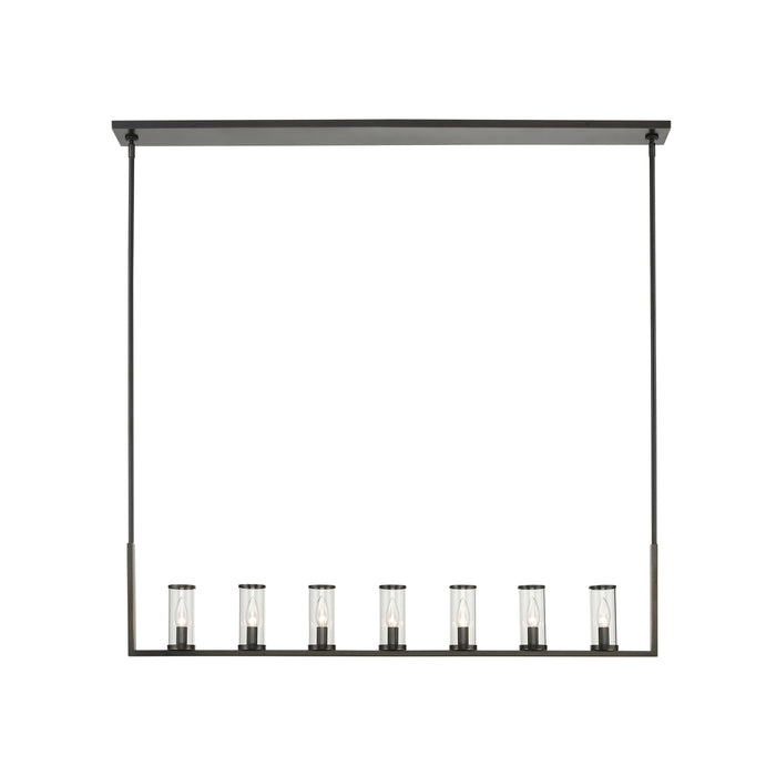 Alora Seven Light Island Pendant from the Revolve collection in Clear Glass/Natural Brass|Clear Glass/Polished Nickel|Clear Glass/Urban Bronze finish