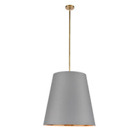 Alora - PD311025VBGG - Three Light Pendant - Calor - Gray Linen With Gold Parchment/Vintage Brass