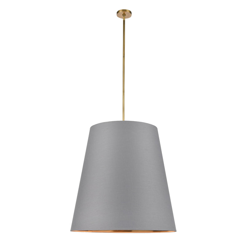 Alora - PD311030VBGG - Three Light Pendant - Calor - Gray Linen With Gold Parchment/Vintage Brass