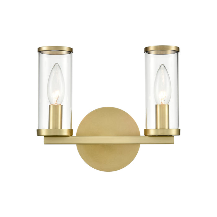 Alora Two Light Bathroom Fixture from the Revolve collection in Clear Glass/Natural Brass|Clear Glass/Polished Nickel|Clear Glass/Urban Bronze finish