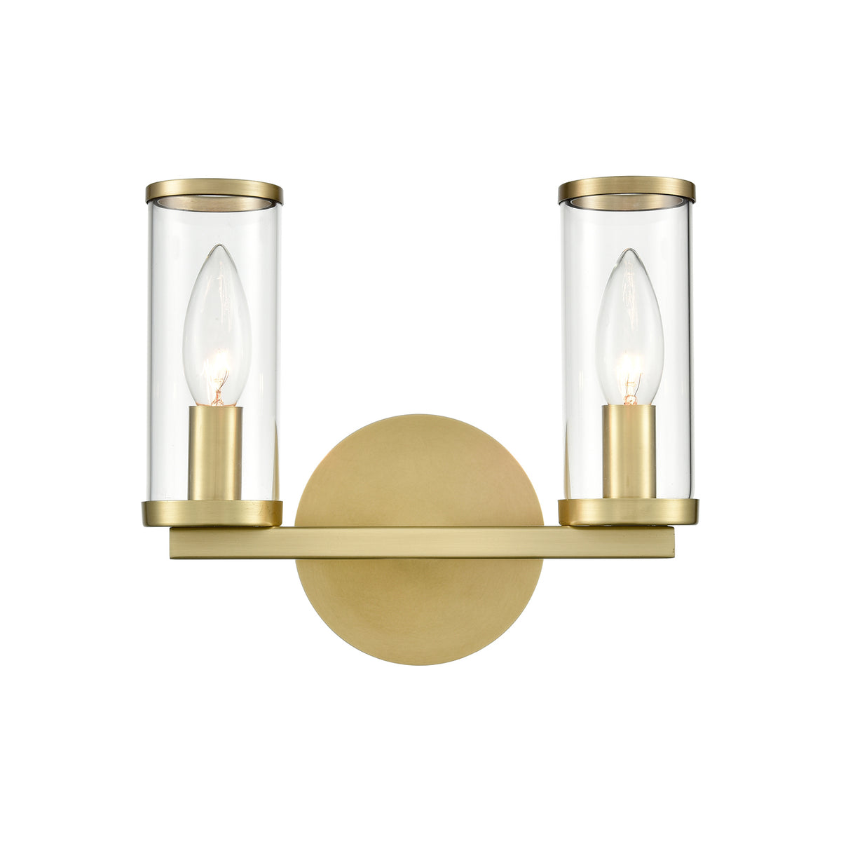 Alora - WV309022NBCG - Two Light Bathroom Fixture - Revolve - Clear Glass/Natural Brass