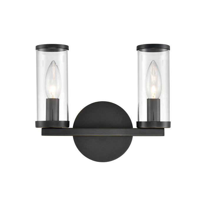 Alora Two Light Bathroom Fixture from the Revolve collection in Clear Glass/Natural Brass|Clear Glass/Polished Nickel|Clear Glass/Urban Bronze finish