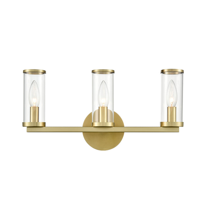 Alora Three Light Bathroom Fixture from the Revolve collection in Clear Glass/Natural Brass|Clear Glass/Polished Nickel|Clear Glass/Urban Bronze finish