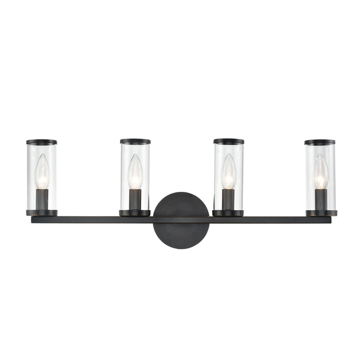 Alora Four Light Bathroom Fixture from the Revolve collection in Clear Glass/Natural Brass|Clear Glass/Polished Nickel|Clear Glass/Urban Bronze finish