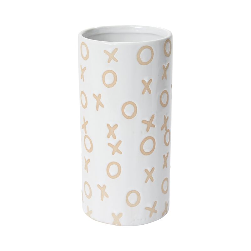 Design Shop White Hugs and Kisses Vase, 3.75" X 7.75", Set of 2.
