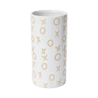 Design Shop White Hugs and Kisses Vase, 3.75" X 7.75", Set of 2.
