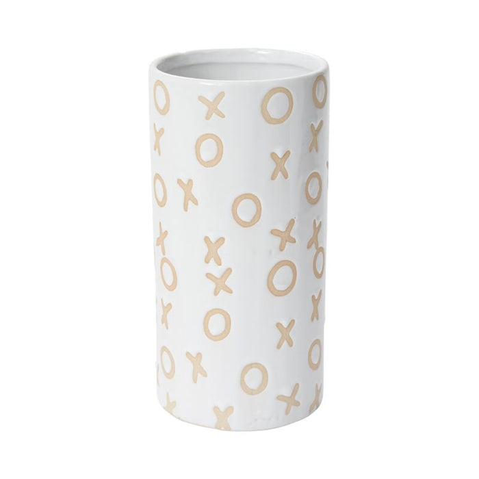 Design Shop White Hugs and Kisses Vase, 3.75" X 7.75", Set of 2.