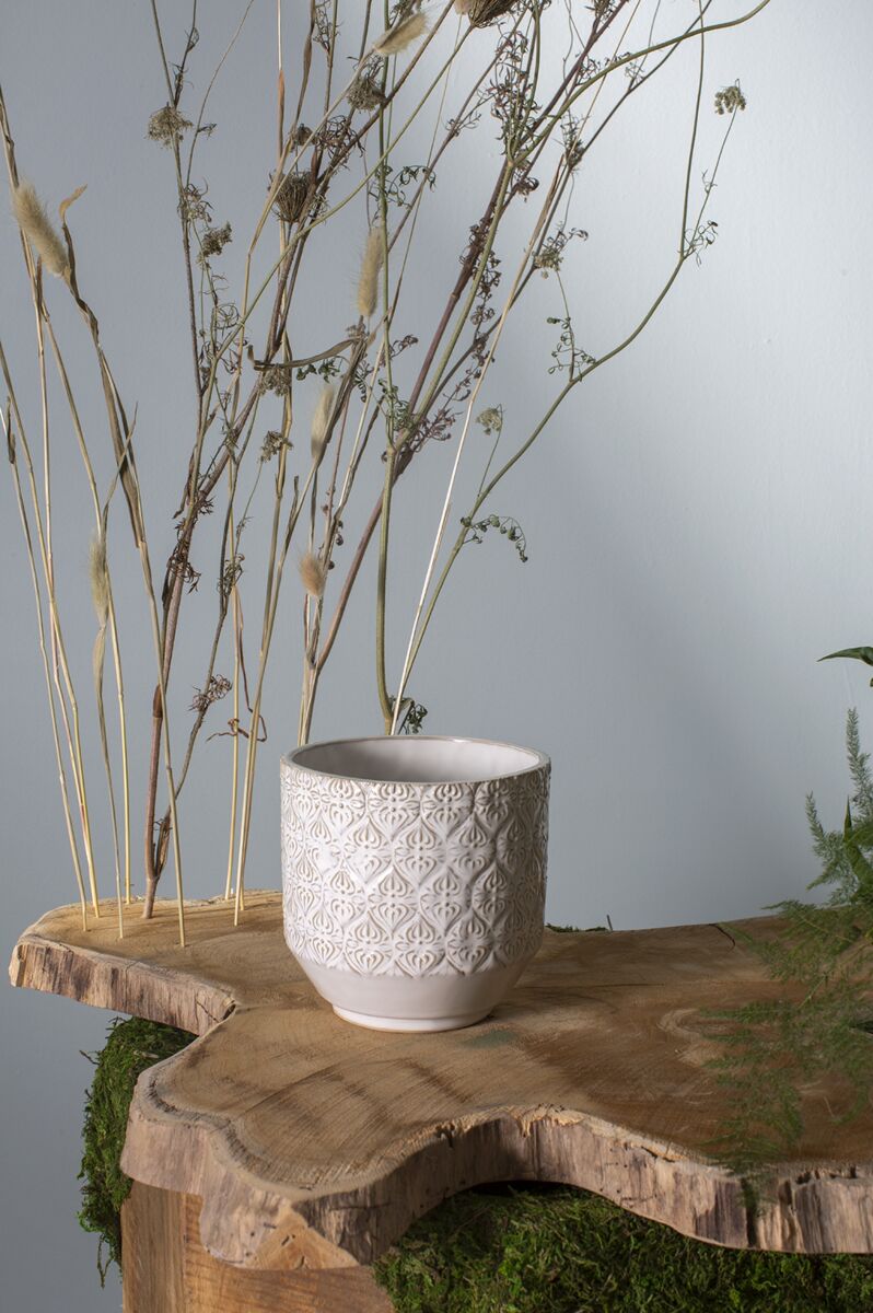 Design Shop White Fondant Pot, 5.25" X 5.25", Set of 2.
