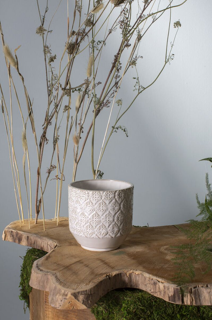 Design Shop White Fondant Pot, 5.25" X 5.25", Set of 2.