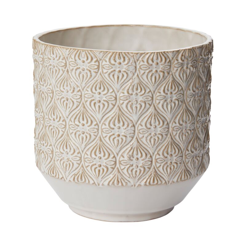 Design Shop White Fondant Pot, 6.5" X 6.75".