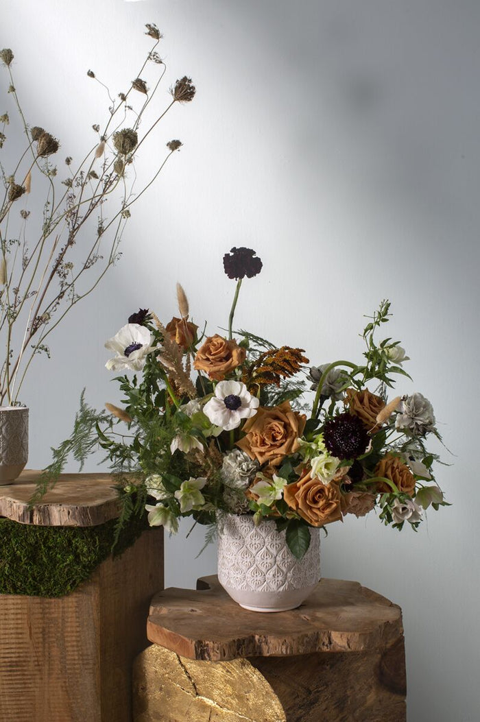 Design Shop White Fondant Pot, 6.5" X 6.75".