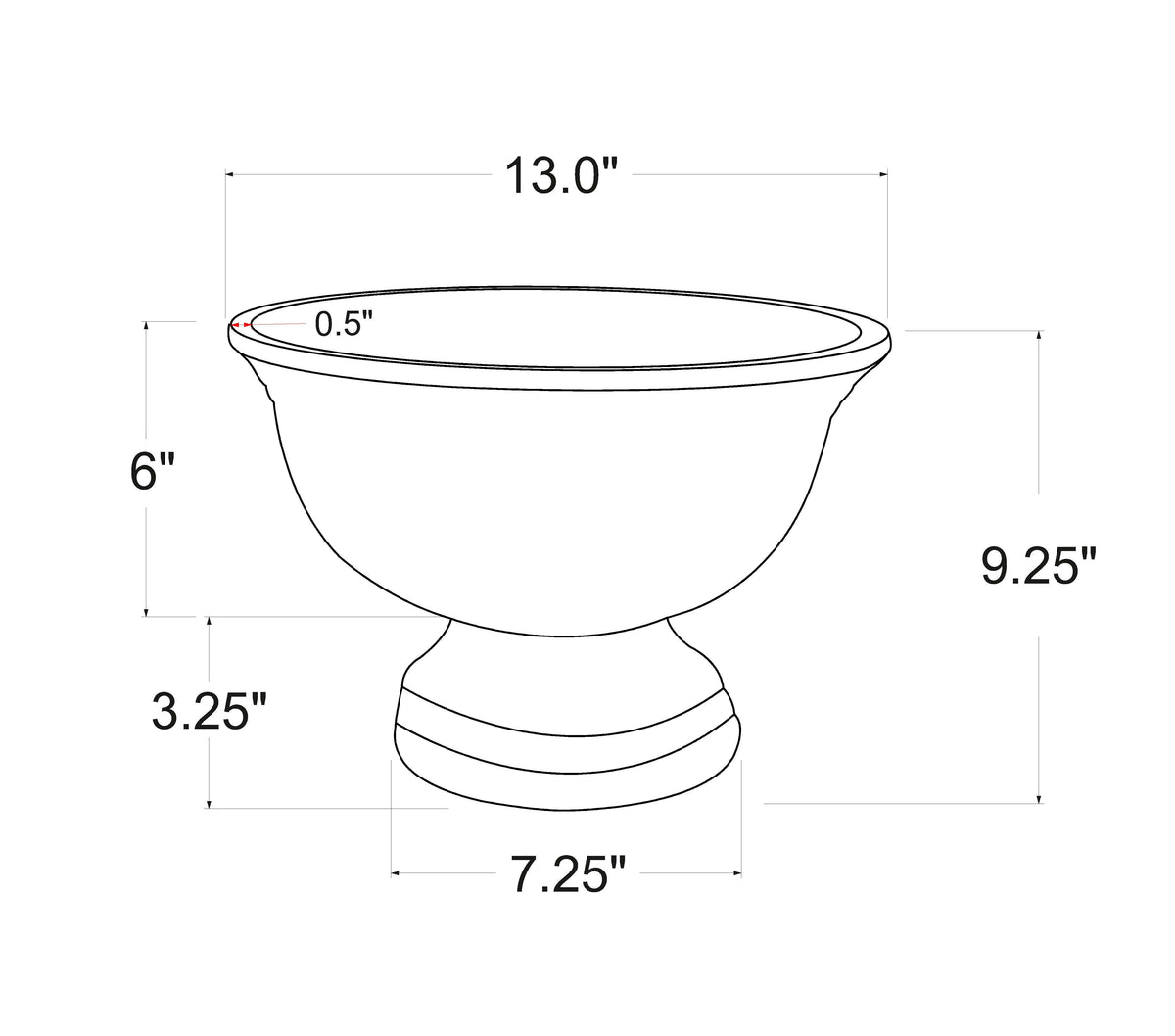 Design Shop Medium Enamel and Mango Wood Round Pedestal Bowl, 13"W, White/Natural