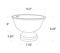 Design Shop Medium Enamel and Mango Wood Round Pedestal Bowl, 13"W, White/Natural