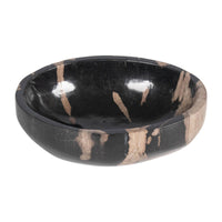 Design Shop Kiena Oval Carved Petrified Wood Bowl, 10"W, Black/White