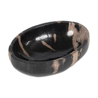 Design Shop Kiena Oval Carved Petrified Wood Bowl, 10"W, Black/White