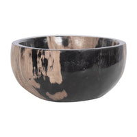 Design Shop Kiena Oval Carved Petrified Wood Bowl, 10"W, Black/White