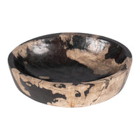 Design Shop Kiena Oval Carved Petrified Wood Bowl, 10"W, Black/White