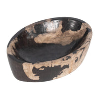 Design Shop Kiena Oval Carved Petrified Wood Bowl, 10"W, Black/White