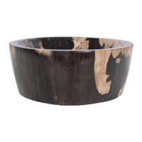 Design Shop Kiena Oval Carved Petrified Wood Bowl, 10"W, Black/White