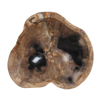 Design Shop Kiena Organic Shaped Carved Petrified Wood Bowl, 8.75"W, Cream