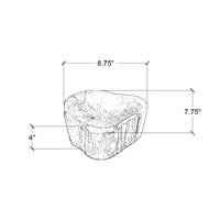 Design Shop Kiena Organic Shaped Carved Petrified Wood Bowl, 8.75"W, Cream