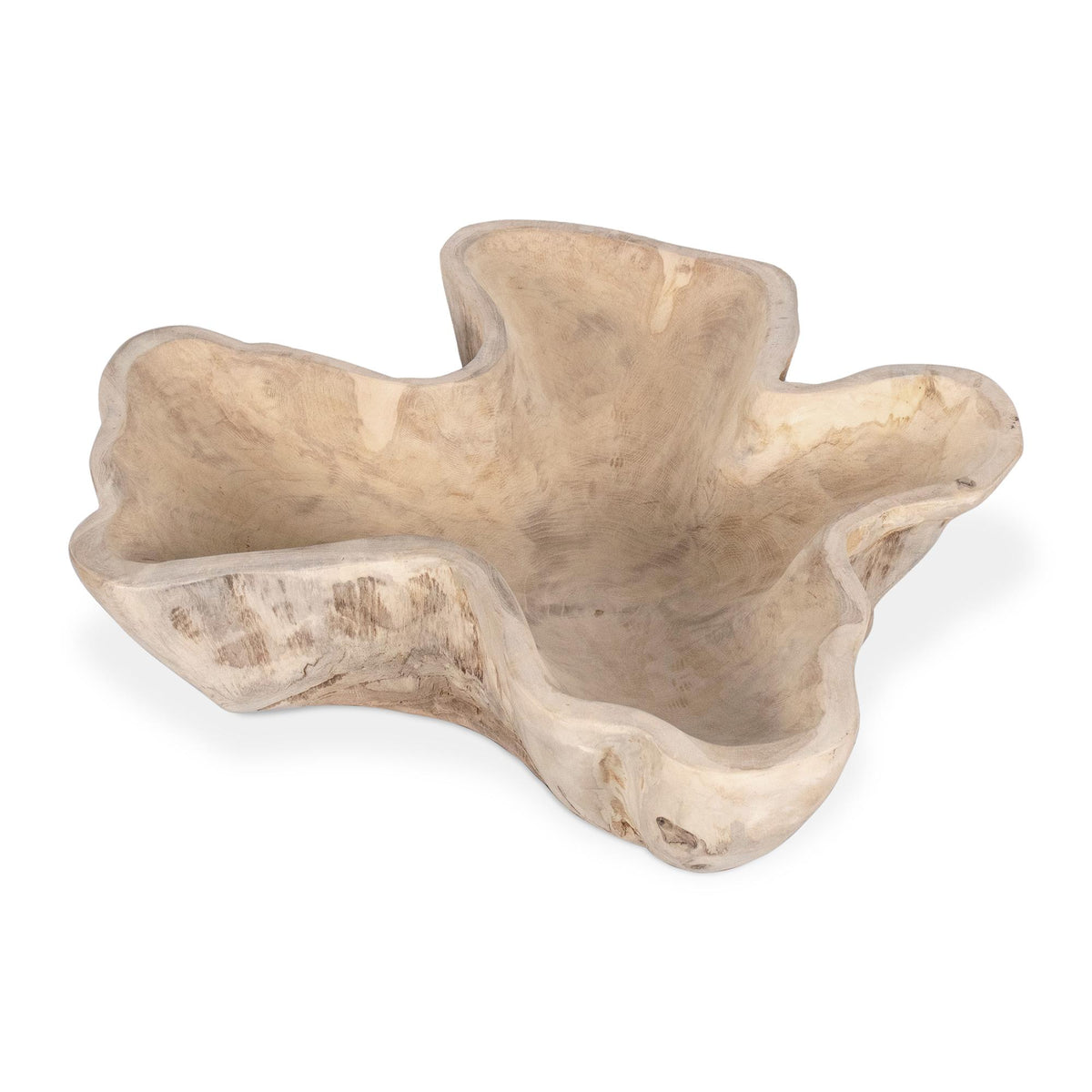 Design Shop Organic Teak Wood Carved Bowl, 24"W, Natural