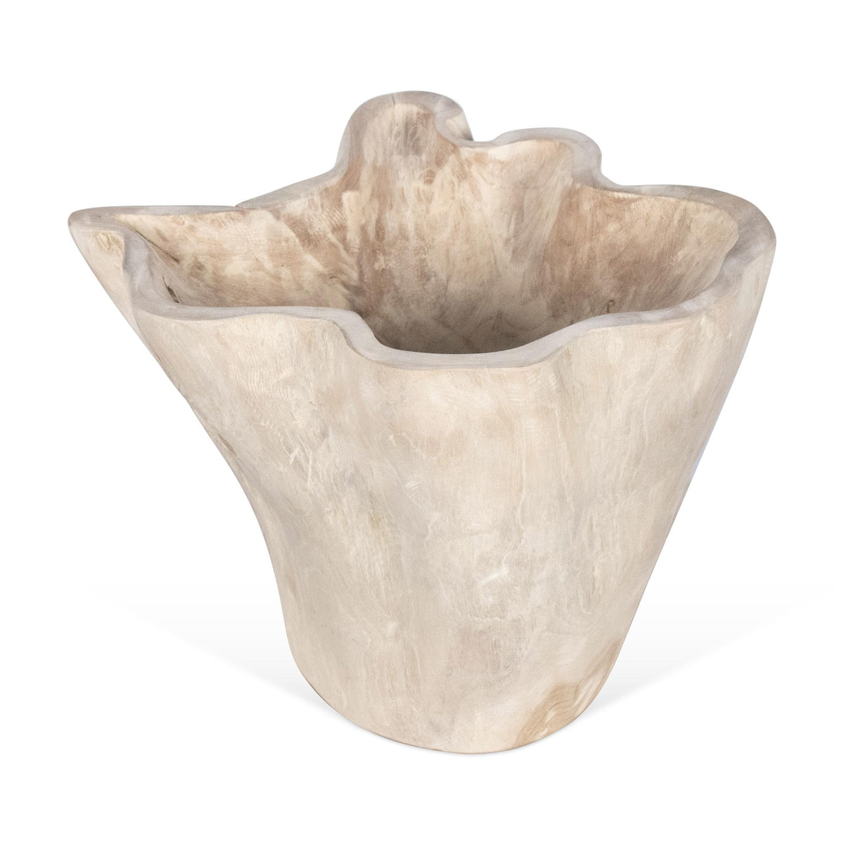Design Shop Organic Teak Wood Carved Bowl, 10"H, Natural