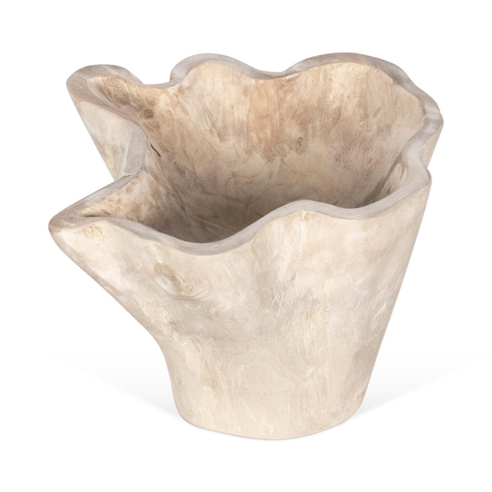 Design Shop Organic Teak Wood Carved Bowl, 10"H, Natural