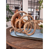 Design Shop Rattan Wrapped Infinity Sculpture, 10"H & 13"H, Set of 2, Natural