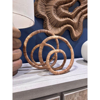 Design Shop Rattan Wrapped Infinity Sculpture, 10"H & 13"H, Set of 2, Natural