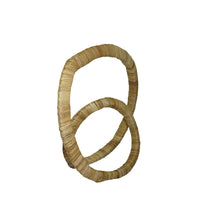 Design Shop Rattan Wrapped Infinity Sculpture, 10"H & 13"H, Set of 2, Natural