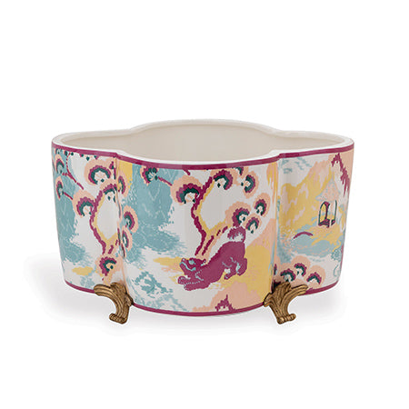 Port 68 Canton Coral Quatrefoil Planter
