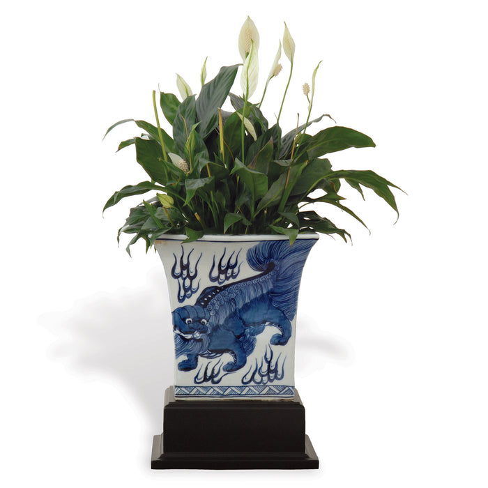 Port 68 Chow Blue Square Planter With Stand