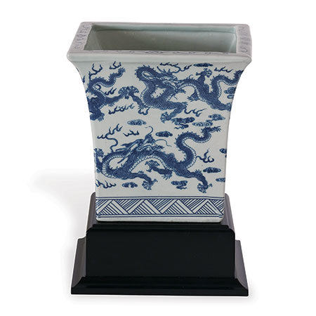 Port 68 Dragon Blue Square Planter With Stand