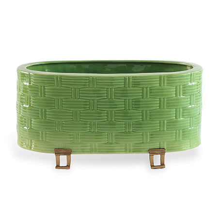 Port 68 Sanibel Green Oval Planter