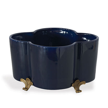 Port 68 Navy Quatrefoil Planter