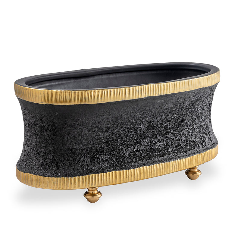 Port 68 Bruner Black Oval Planter