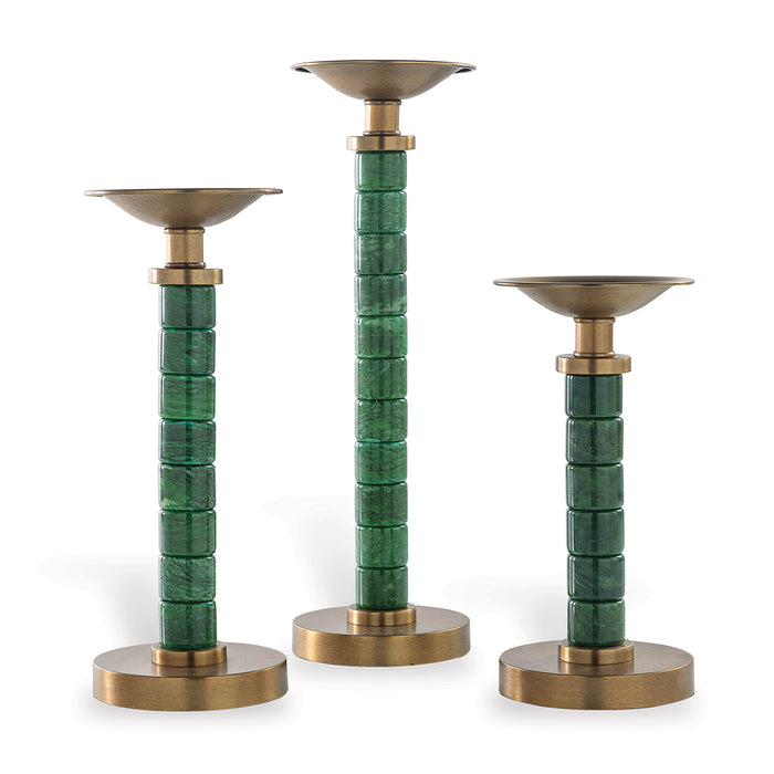 Port 68 Jade Garden Green Candlesticks (set/3)