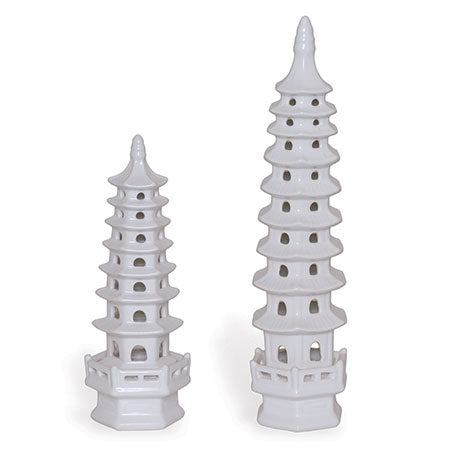 Port 68 Pagoda Cream Objects Tall (Set Of 2)