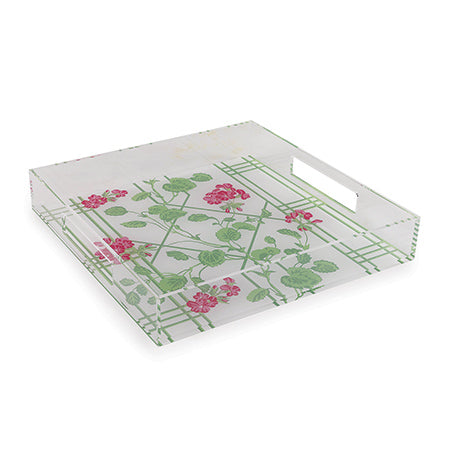 Port 68 Geranium Trellis Lucite Tray