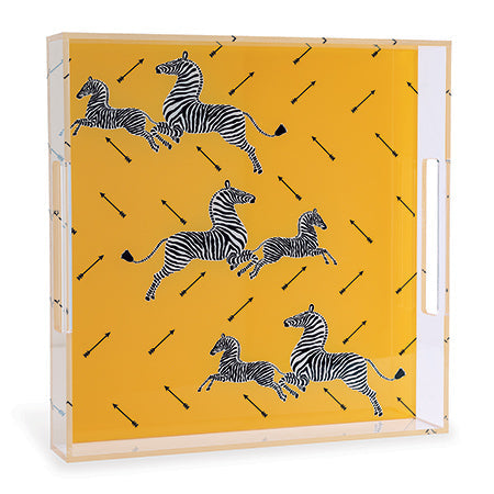 Port 68 Zebra Yellow Lucite Tray