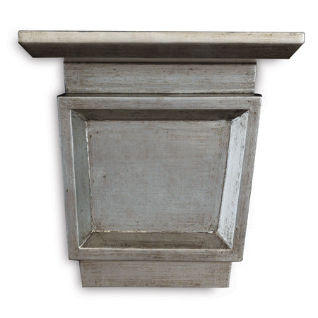 Antiqued silverleaf finished wood shelf bracket