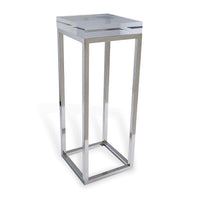 Port 68 Drake Lucite Clear Table / Nickel