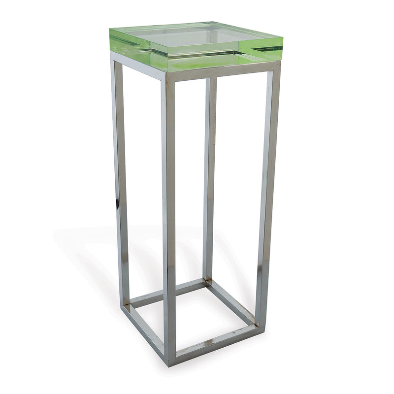 Port 68 Drake Lucite Green Table / Nickel