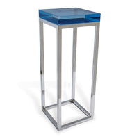 Port 68 Drake Lucite Blue Table / Nickel