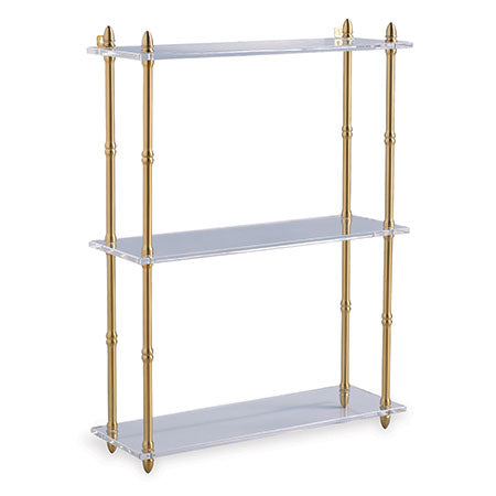 Port 68 Carmel Brass/Lucite Shelf Wide