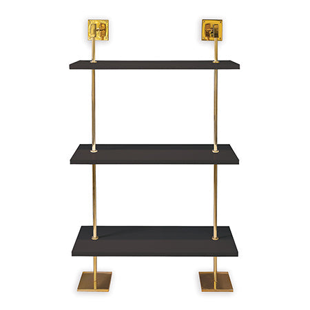 Port 68 Marais 3-Tier Black/Gold Shelf 36"W