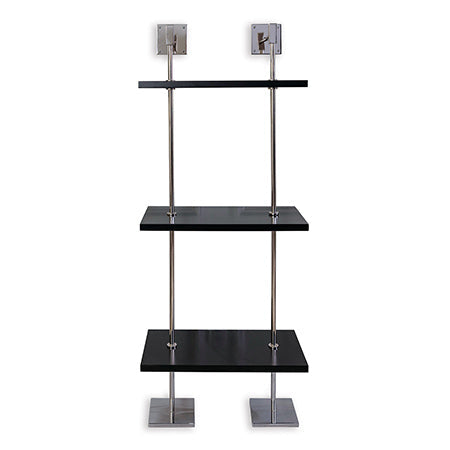 Port 68 Marais 3-Tier Black/Nickel Shelf 24"W