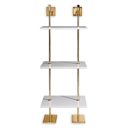 Port 68 Marais 3-Tier White/Gold Shelf 24"W