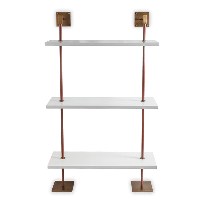Port 68 Arnold 3-tier White/aged Brass Shelf 36"W